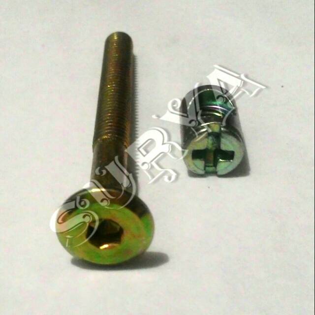 Baut Ligna 5cm Meja Lemari Furniture Ranjang Kunci L