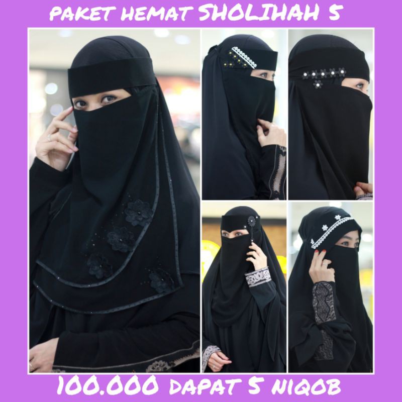 Paket niqob hemat sholihah 5/Niqob murah niqob yaman niqob temboro niqob terbaru