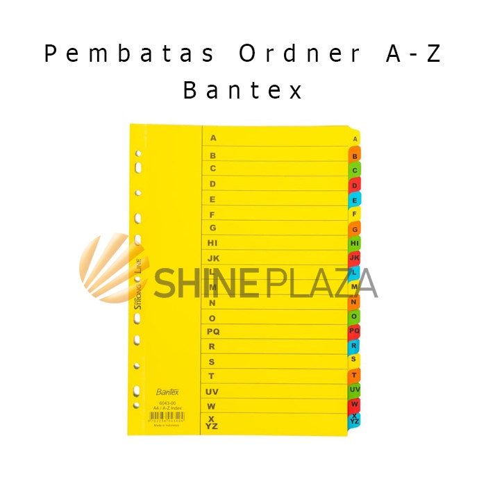 

Pembatas Ordner Bantex Abjad A-Z A4 6043 - Cardboard Index & Divider