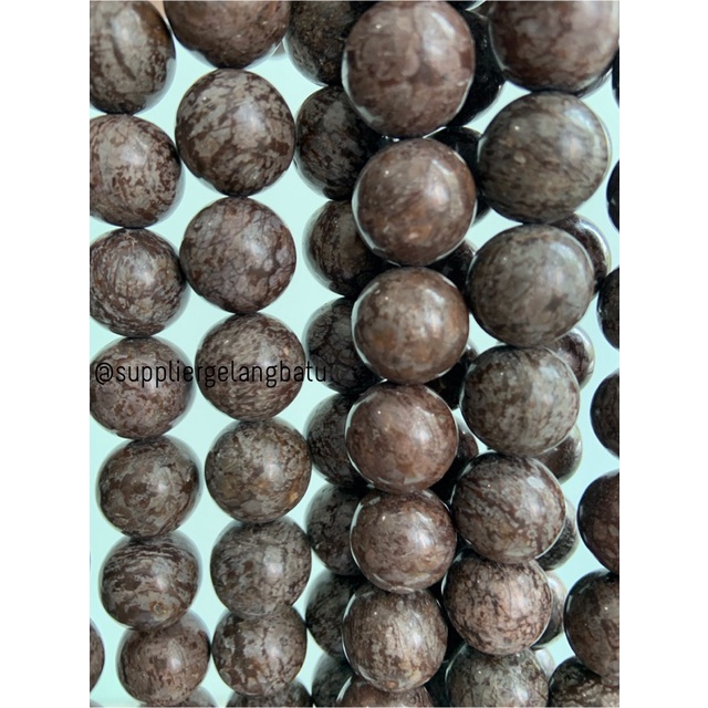 batu Brown Coral jasper 16mm bahan perhiasan fashion gelang kalung