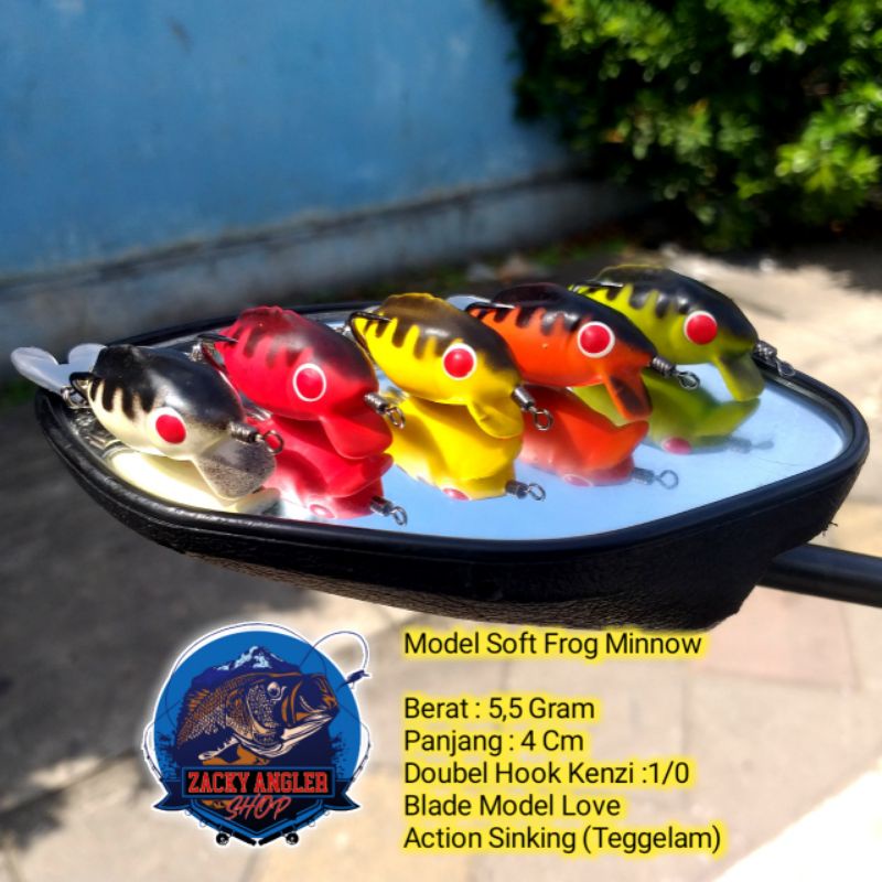 Soft Frog Minnow 21 Lure Action Sinking/Tenggelam