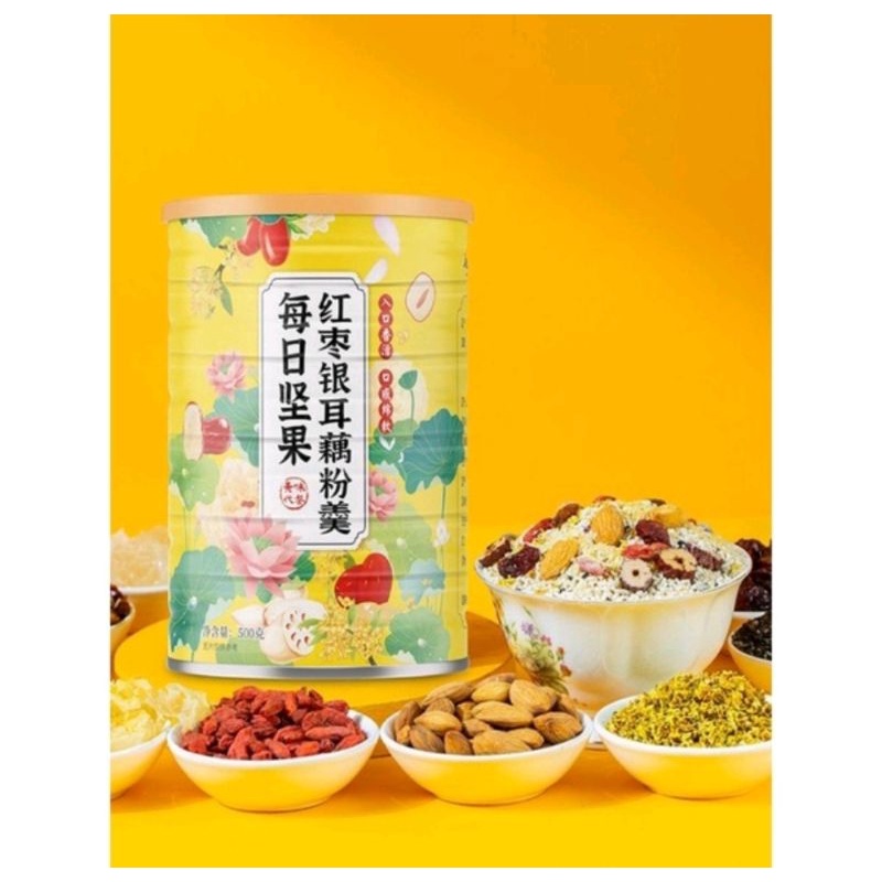 [ Ready ] OUFEN MEAL SOUP LOTUS ROOT DRIED CHIA SEED VARIAN WHITE FUNGUS YING ER 500gr