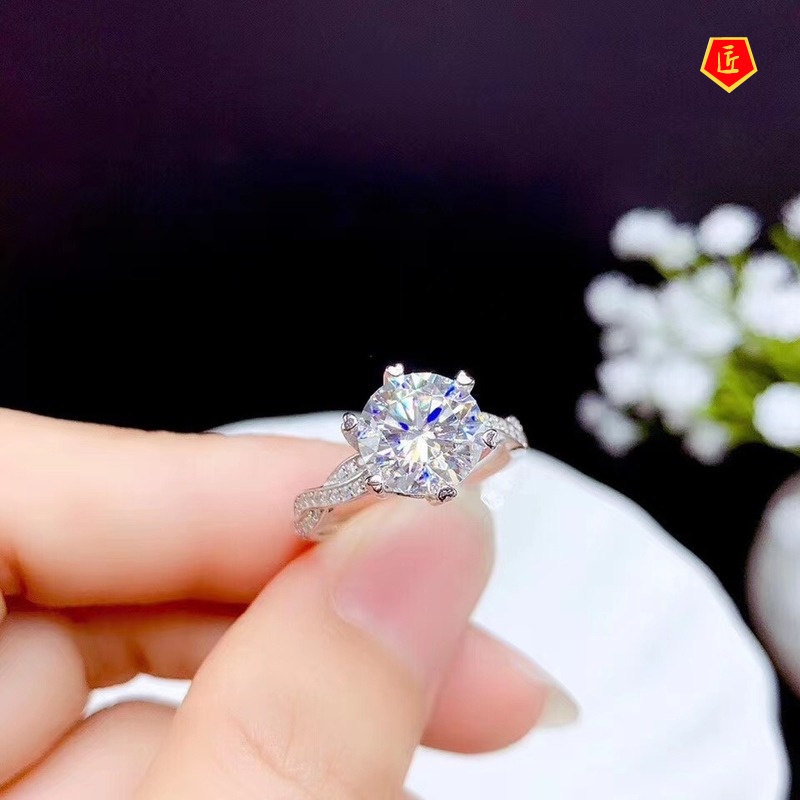 [Ready Stock]Women's Elegant 2 Karat Moissanite Ring