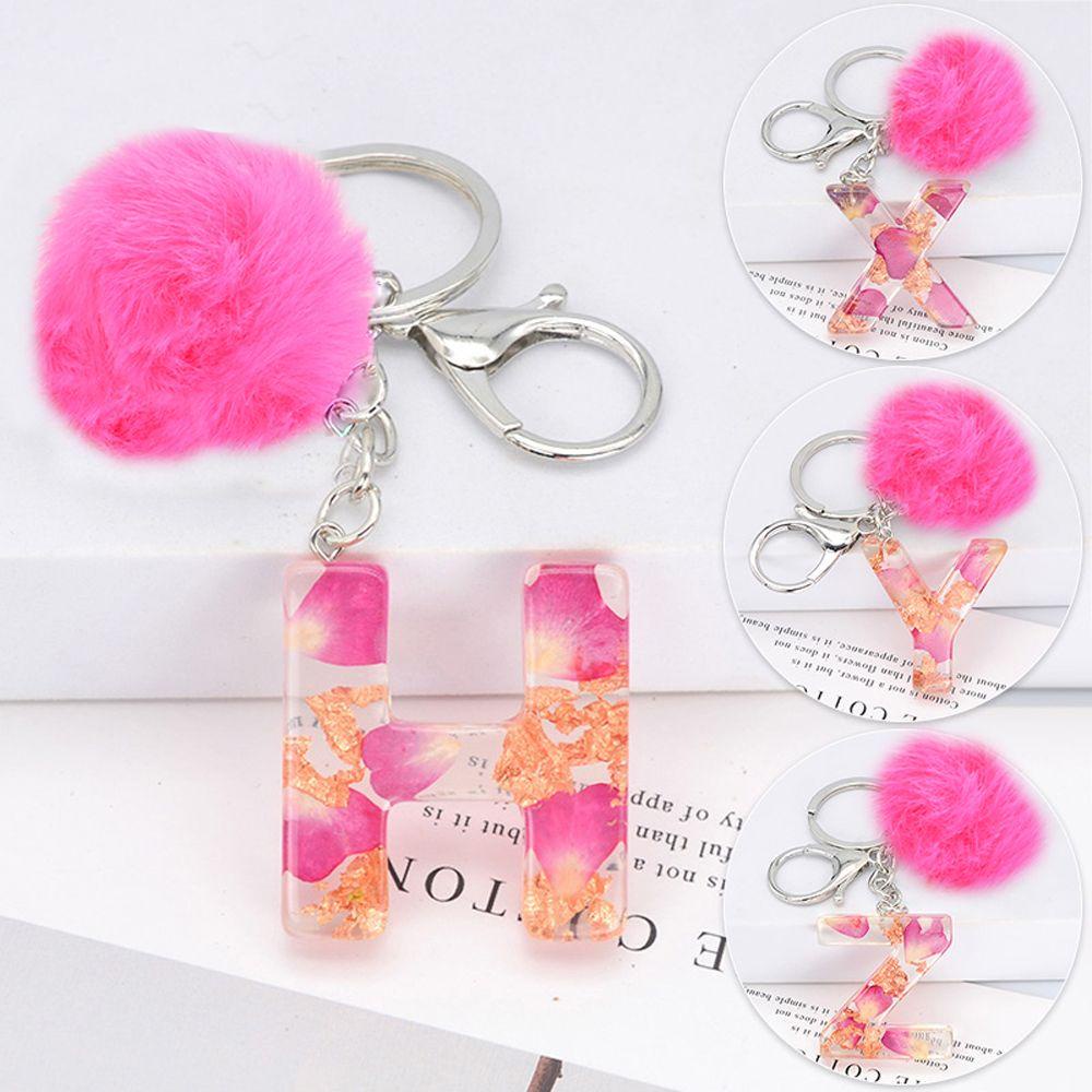 Mxbeauty Gantungan Kunci Huruf Bunga Gradien Lucu Ornamen 26huruf Perhiasan Gantungan Kunci Mobil Keyring Rings 26huruf Gantungan Kunci