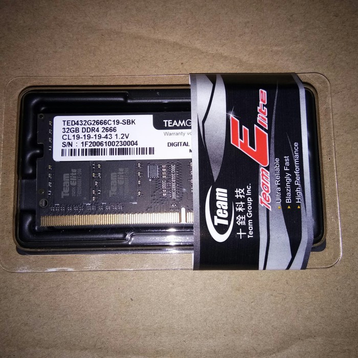 Memory Sodimm Team Elite 32GB DDR4 2666