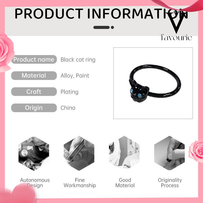 [COD]Cincin Kucing Hitam Wanita Trendi Desain Niche Cincin Jari Telunjuk Fashion Kepribadian Cincin-FA