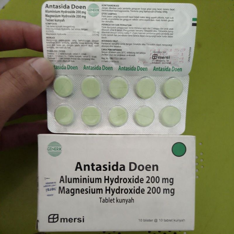 Antasida Doen Tablet Mersi (Obat Maag, Mual, Kembung, Perih, Asam Lambung)