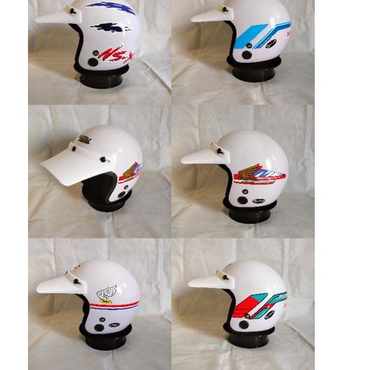KTG.01Jl22ј - (Full White Edition ) Helm jadul Honda NSX GL Series Win100 Astrea Grand Honda C70