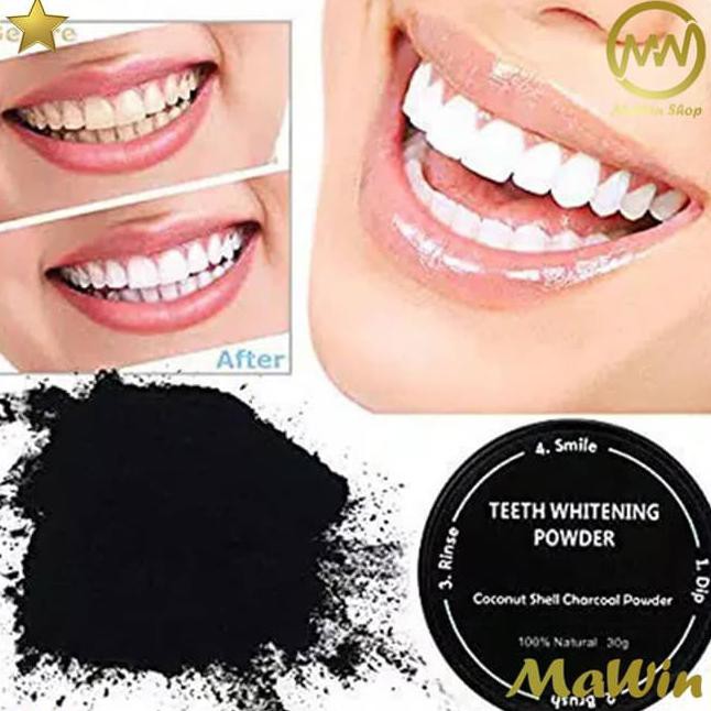 ★ NEW PRODUK WHITENING TEETH ASLI★ TEETH WHITENING ACTIVATED CHARCOAL CARBON PEMUTIH GIGI -