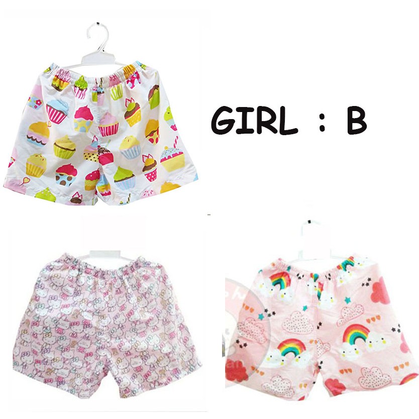 3PCS CELANA ANAK 1-7 thn MIX SIZE Ukuran Motif Kartun Bergambar cp