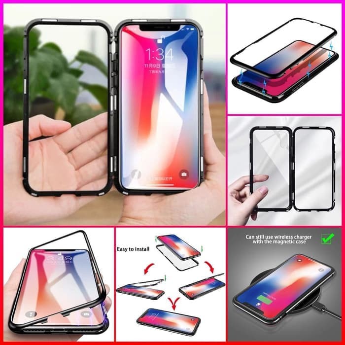 Case Magnetic DEPAN BELAKANG REALME C12 Double Side Glass