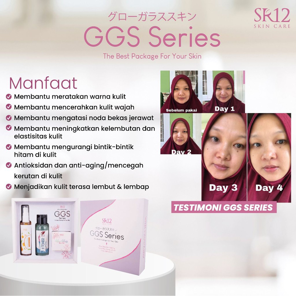 GLOW GLASS SKIN SERIES / GGS SR12  PAKET PERAWATAN WAJAH GLOWING CERAH DAN PUTIH ALAMI BPOM