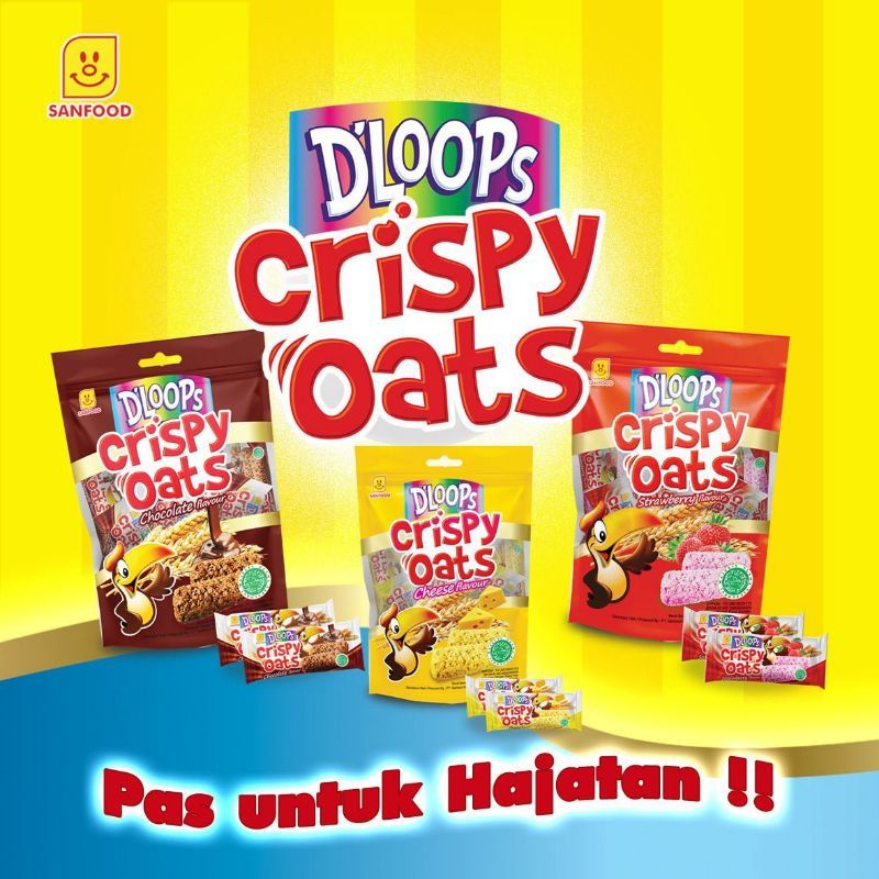 

[Promo]DLoops Crispy Oats isi 10 pcs Rasa :Stroberi,Cheese,Kelapa kacang hijau,Coklat,verinut coklat.