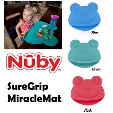 Alas Makan Anak Silikon NUBY BPA Free Aman Untuk Anak - Nuby Sure Grip Miracle Mat 6M+ Bahan Silikon