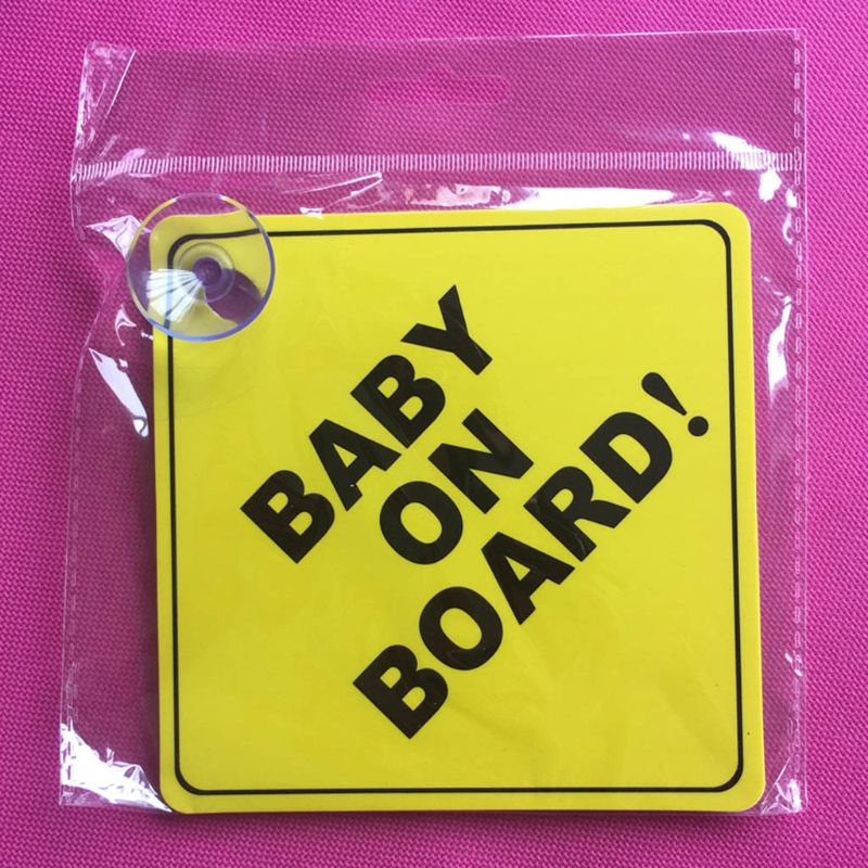 Cre Stiker Reflektif Peringatan BABY ON BOARD Warna Kuning Untuk Stroller / Jendela Mobil