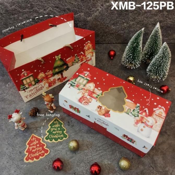 

BUNDLING BOX PAPERBAG NATAL KOTAK DUS CAKE CHRISTMAS PACKAGING HAMPERS FVV54DC41