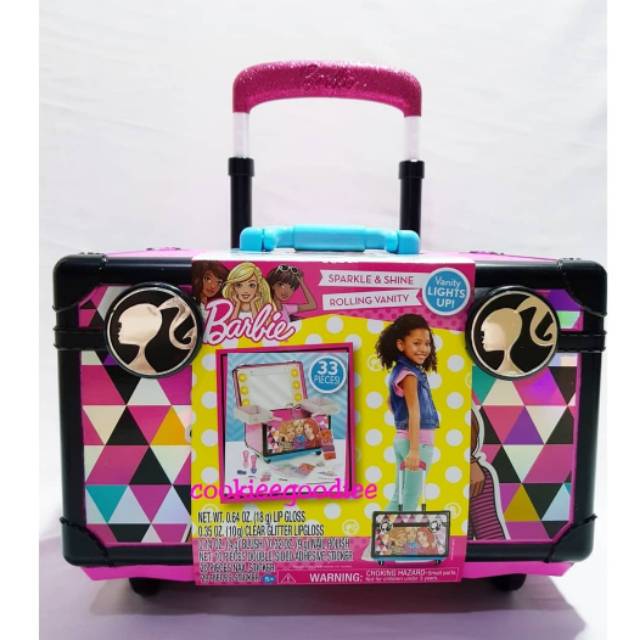 barbie sparkle and shine rolling vanity