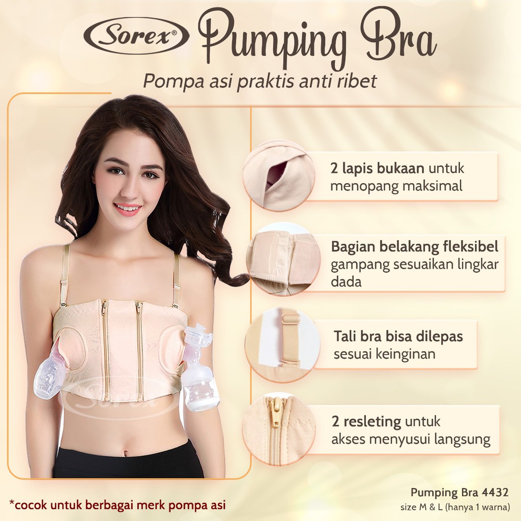 Sorex 4432 Hands Free Pumping Bra - BH Menyusui untuk Pompa Asi