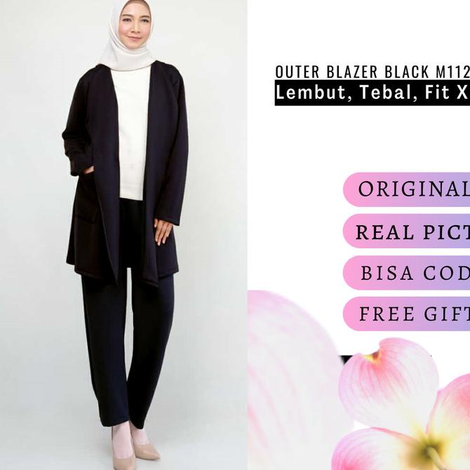 Blazer hitam wanita jumbo outerwear blezer panjang outer XL M1126