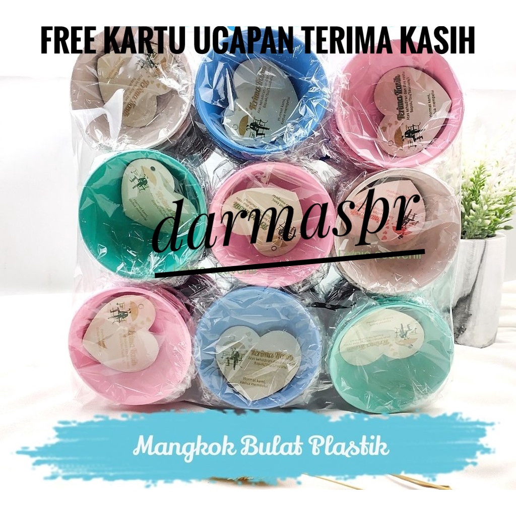 TERBARU SOUVENIR MANGKOK ( isi 50pcs ) mangkok bulat warna soft kemasan plastik