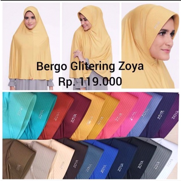 Jilbab Bergo Zoya/ Bergo Marsha Glittering Zoya
