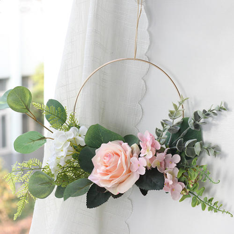 DIY Wedding Garland Catcher Metal Iron Hoop/Hanging Handheld Handmade Bride Flowers Wreath/Birthday Valentinesday Gift Party Decoration