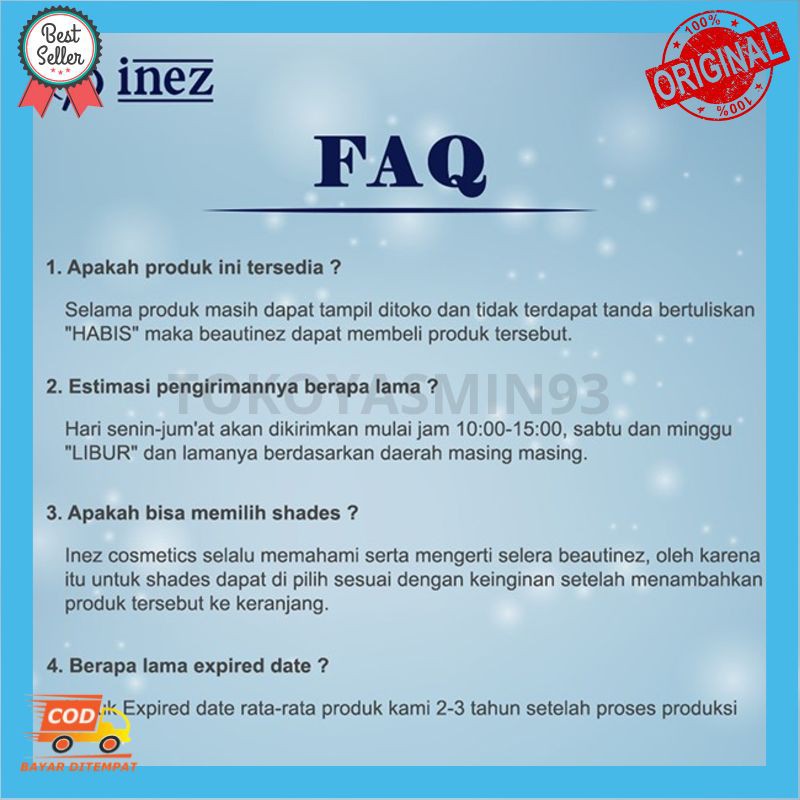Inez Everyday Skin Lightening Moisturizing Cream Murah