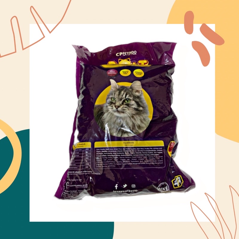 Makanan Kucing 1kg Merk BOLT 1 KG Dry Cat Food Pakan Kucing Kering