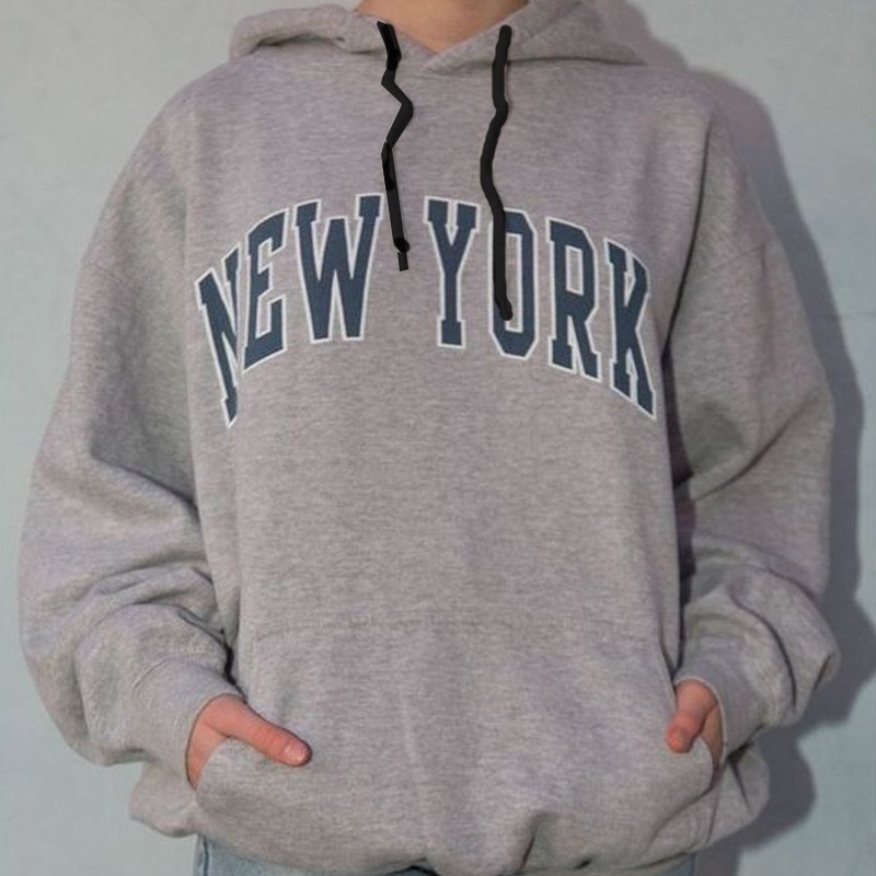 MYSTIQUE.ID-HOODIE BLUE NEW YORK LUCU DAN AESTHETIC