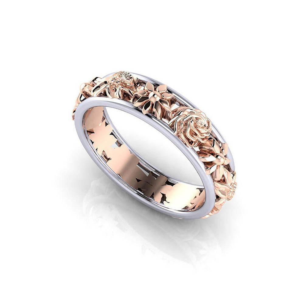 Preva Elegant Ring Wedding Dual Color Handmade Bunga