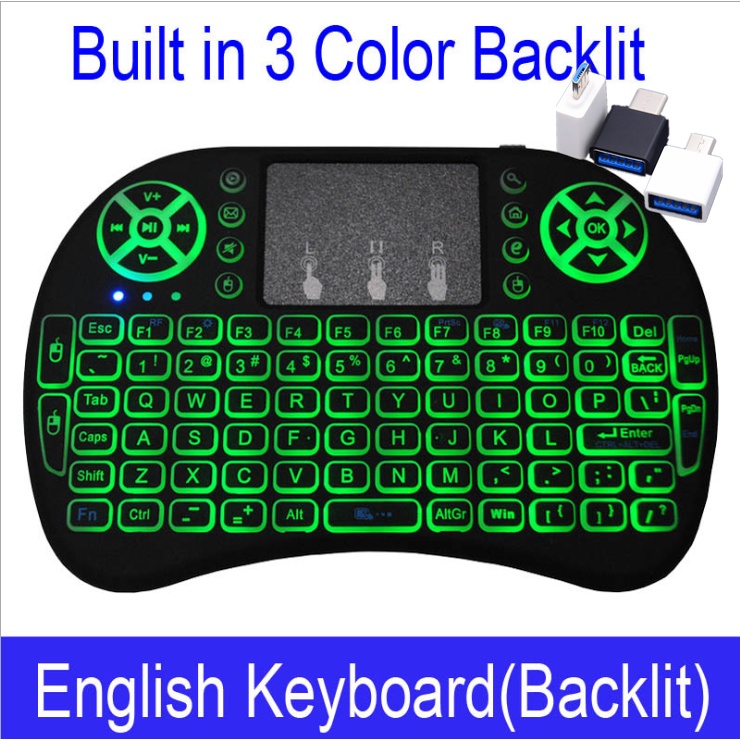 2.4G multimedia, Android computer，Three Color Keyboard Air Mouse i8 Mini Keypad Wireless Touchpad，-i8+1pcs Android acak