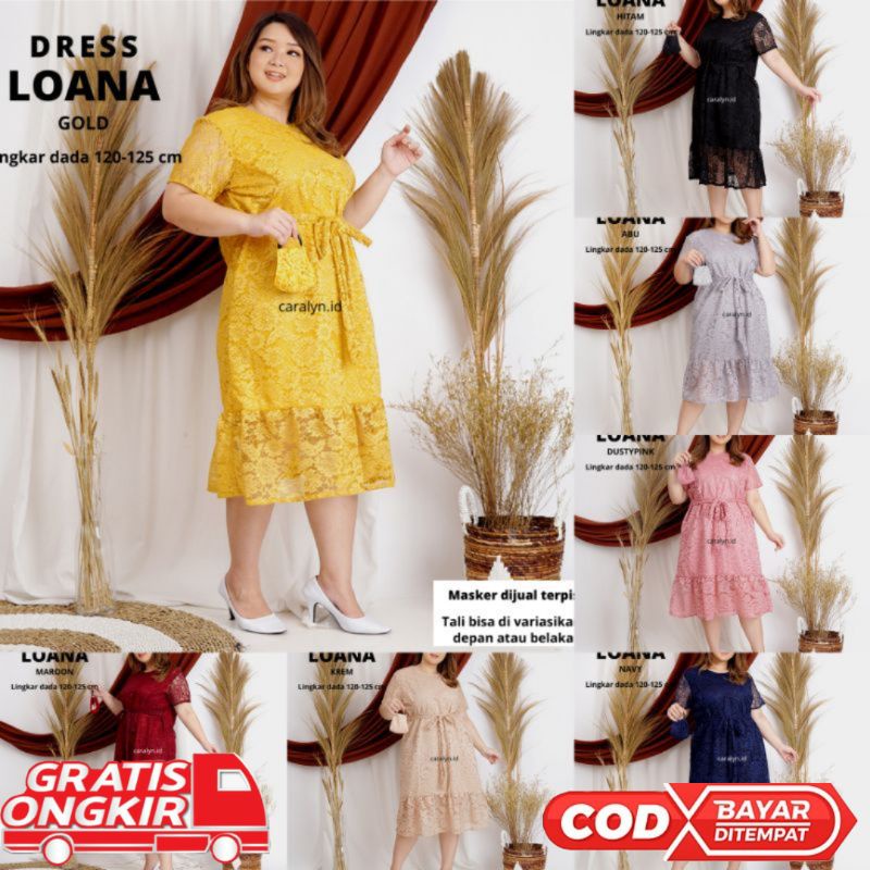 DRESS BRUKAT BIGSIZE DRESS KONDANGAN JUMBO DRESS LOANA