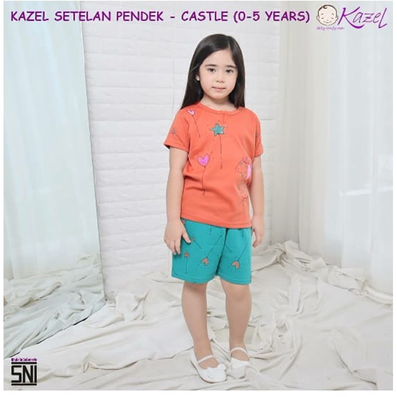 Kazel Setelan Pendek Castle edition Girl 3pcs Baju Bayi Perempuan