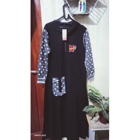 gamis motif polkadot