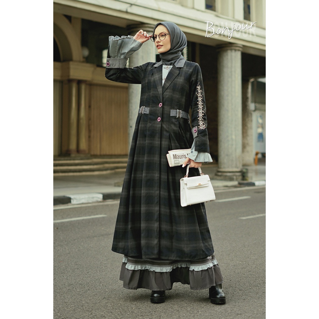 TUNEECA - GAMIS DRESS BUSANA WANITA MUSLIMA BRANDED PREMIUM TUNEECA  BONJOUR  SERI TUNEECA TUNEECA C