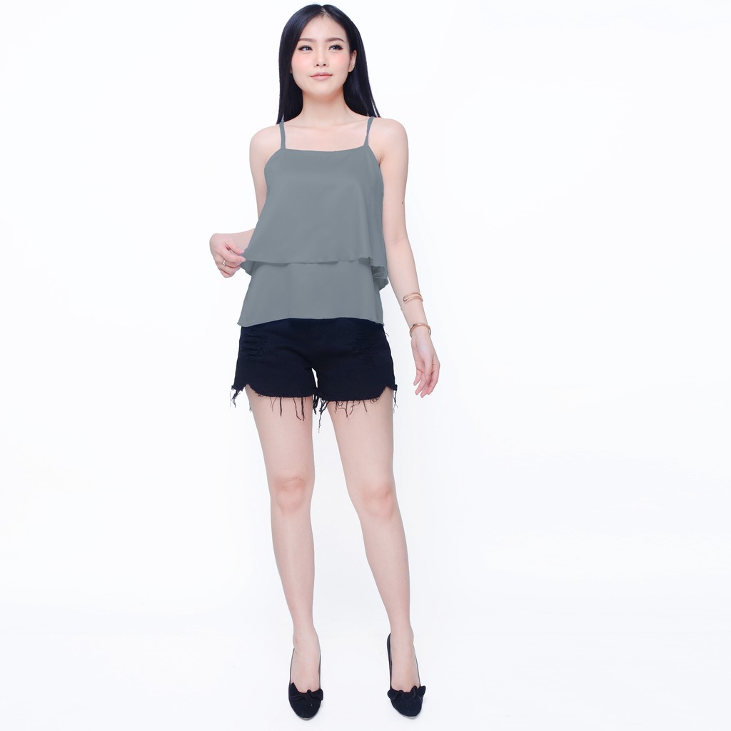 Tanktop Camisoles Singlet Tali kecil wanita Gaya Korea - XSHOP Clarisa