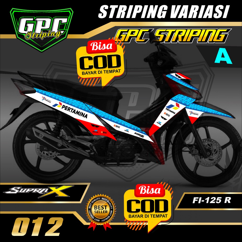 Sticker Striping Supra X 125 Fi -Stiker Lis Variasi Desain Pertamina Mandalika GPC 012
