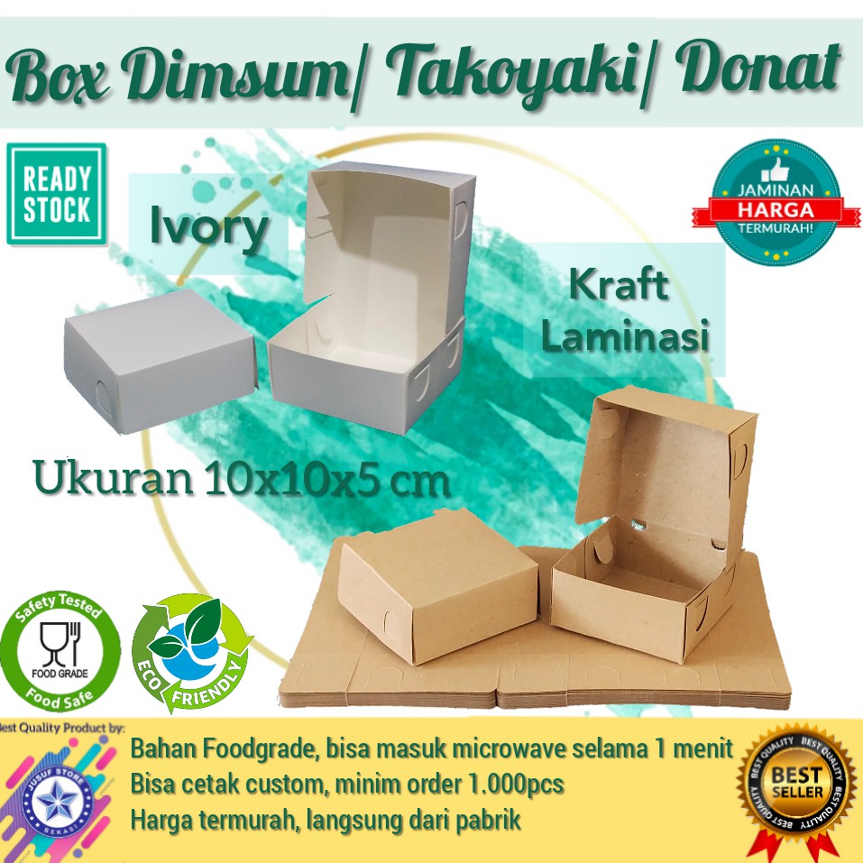 

Box Dimsum 10x10 cm/ Dus Takoyaki/ Cookies/ Kotak Dimsum/ Donat