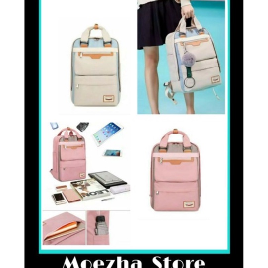 MOEZHA TAS _ Tas Ransel (CEREAL) Laptop Tas sekolah Wanita Korea Waterproof Shockproof PL952