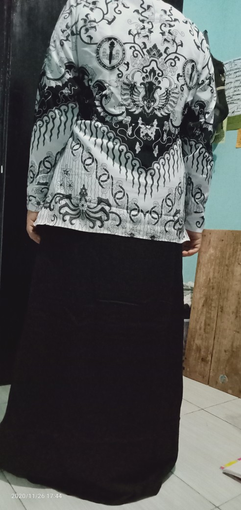 Gamis Kerja Pgri Batik  Pns Asn Pdh Pemda Seragam Guru Formal Baju Wanita Cewe