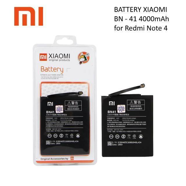 Baterai XiaoMi Redmi Note 4 Mediatek BN41 Original Batre Batrei Xiaumi BN 41 Xiao Mi Battery