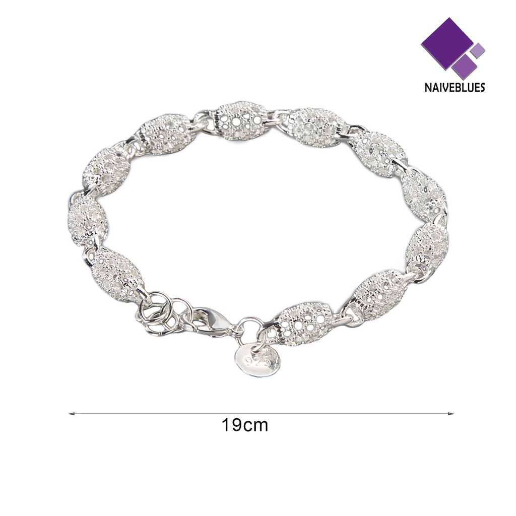 Gelang Rantai Bola Hollow Warna Silver Anti Karat Untuk Wanita