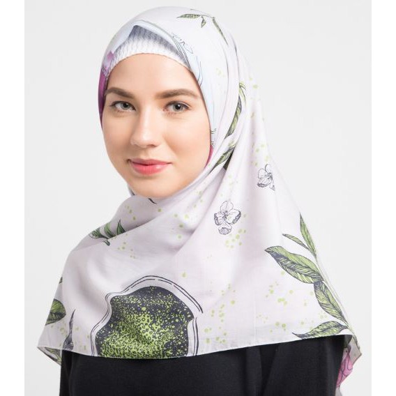 Zayana Organic Gejitzu Hijab Segiempat Voal Print Organik Original