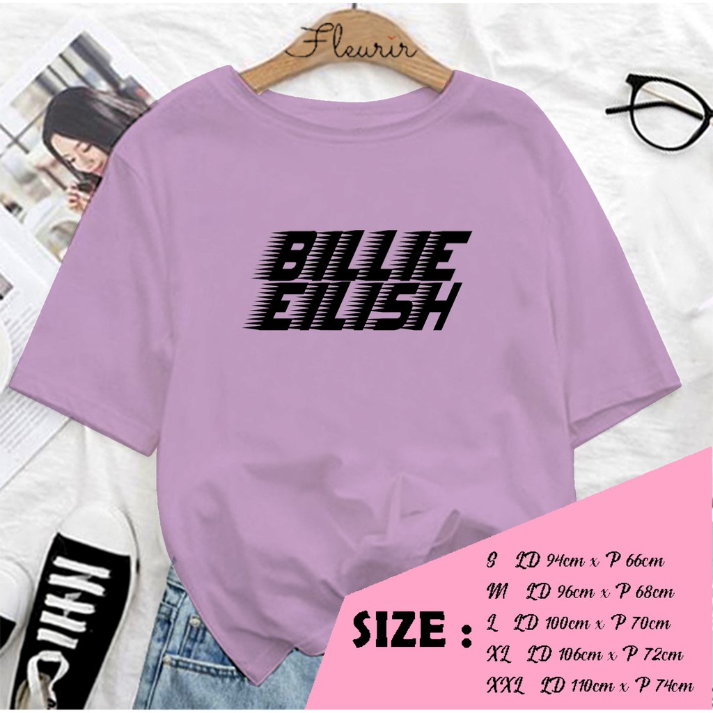 FLEURIR - KAOS OVERSIZE BILLIE EILISH TULISAN KATUN KAOS WANITA TEE UNISEX