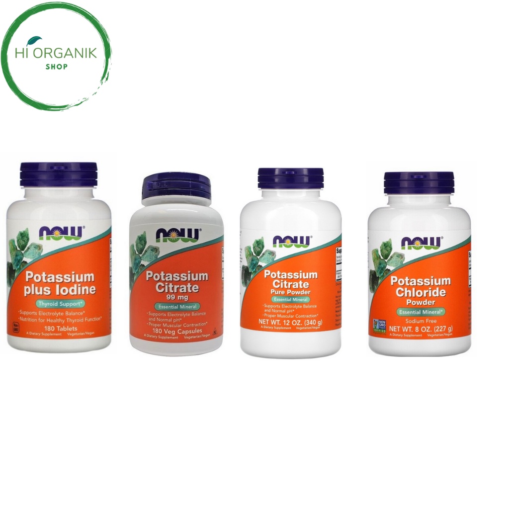 Now Foods Potassium Plus Iodine 180 Tablets ; Potassium Citrate 99 mg 180 Cap ; Potassium Citrate Pu