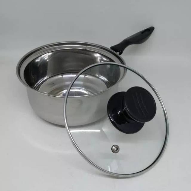 Kitchen House Milk Pan Sauce Pan With LID Panci Susu Stainless Dengan Tutup 16cm SN0209 18cm SN0210