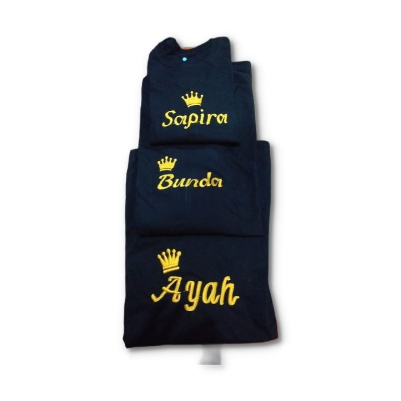 KitaKapel Kaos Bordir Kaos Nama Couple Family bahan combed 30s 24s