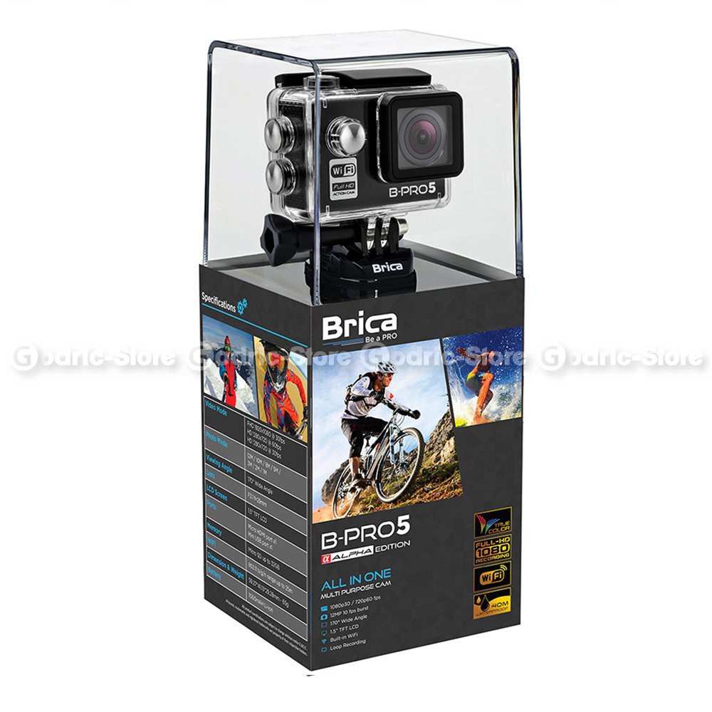 Brica B-PRO 5 Alpha Edition Full HD 1080p Action Camera Hitam 2 Inci LCD 32GB MicroSD