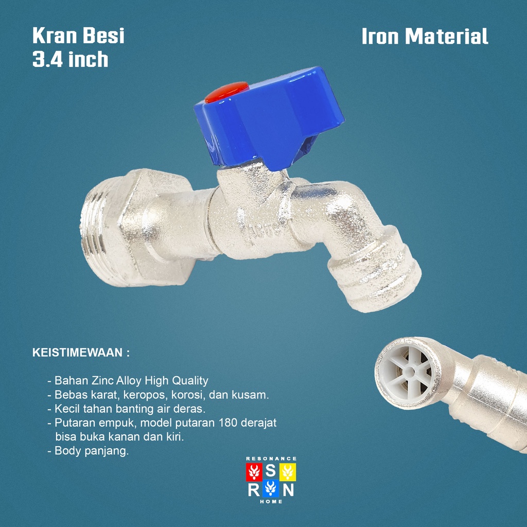 Kran Air Besi 3/4 Inci Keran / Kran Tembok Resonance Home