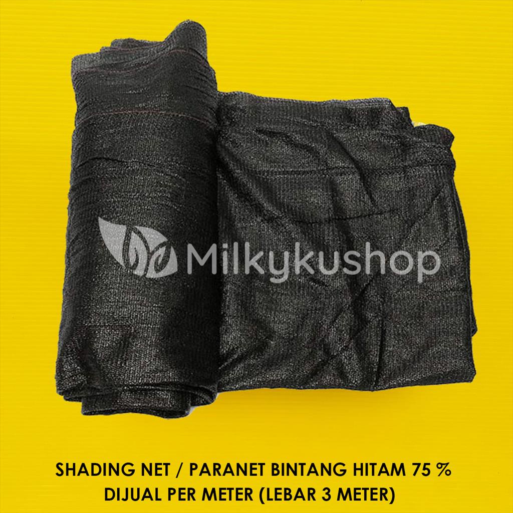 PARANET MEREK BINTANG PER 1 METER SHADING NET JARING HITAM ATAP